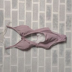 Hot Water Women's Wild Cherry (Red) and White Striped Monokini Size Medium